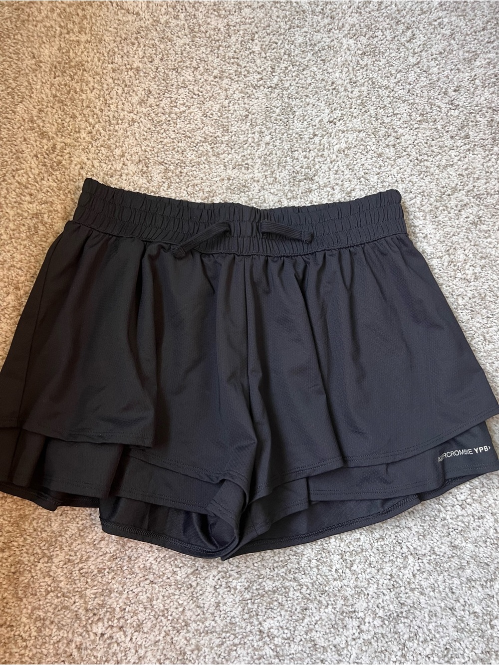 abercrombie kids Black Layered Athletic Shorts